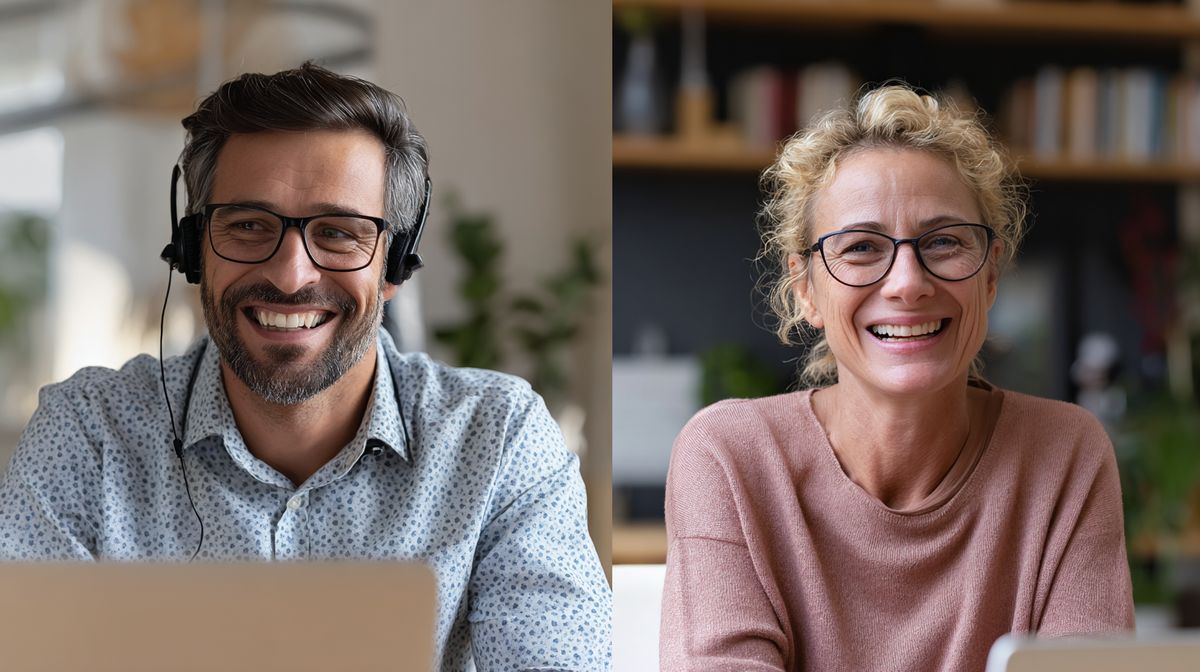 Kennismakingsgesprek tussen coach en potentiële klant via videocall