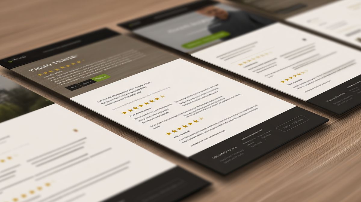 Testimonials sectie op een coaching website